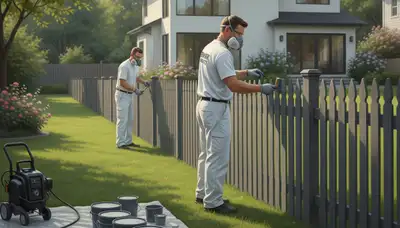 Berkeley, CA fence painting service protecting a wooden fence with a fresh, professional finish